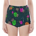 Cartoon Grunge Beetle Wallpaper Background High-Waisted Bikini Bottoms View1