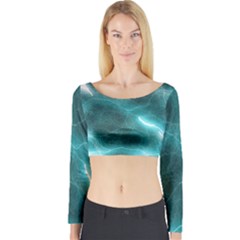 Light Web Colorful Web Of Crazy Lightening Long Sleeve Crop Top