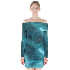 Light Web Colorful Web Of Crazy Lightening Long Sleeve Off Shoulder Dress by Nexatart