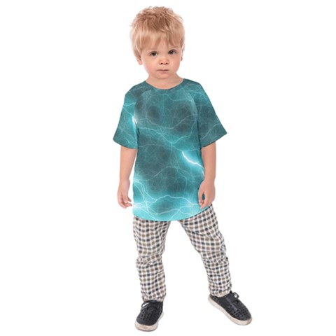 Light Web Colorful Web Of Crazy Lightening Kids  Raglan Tee by Nexatart