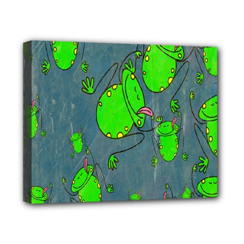 Cartoon Grunge Frog Wallpaper Background Canvas 10  X 8  by Nexatart