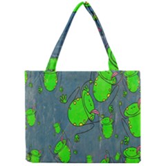 Cartoon Grunge Frog Wallpaper Background Mini Tote Bag by Nexatart