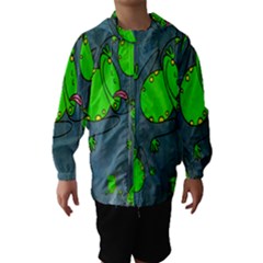 Cartoon Grunge Frog Wallpaper Background Hooded Wind Breaker (kids) by Nexatart