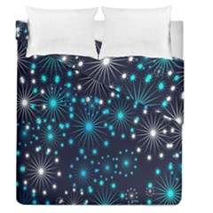 Digitally Created Snowflake Pattern Background Duvet Cover Double Side (queen Size)