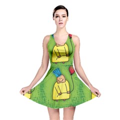 Party Kid A Completely Seamless Tile Able Design Reversible Skater Dress by Nexatart