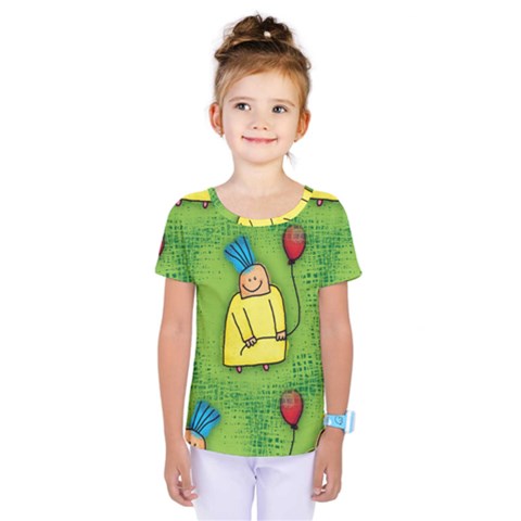 Party Kid A Completely Seamless Tile Able Design Kids  One Piece Tee by Nexatart