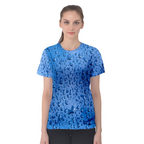 Water Drops On Car Women s Sport Mesh Tee by Nexatart