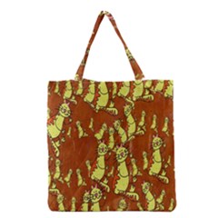 Cartoon Grunge Cat Wallpaper Background Grocery Tote Bag by Nexatart