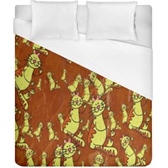 Cartoon Grunge Cat Wallpaper Background Duvet Cover (california King Size)