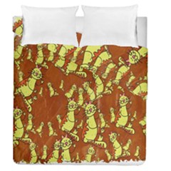 Cartoon Grunge Cat Wallpaper Background Duvet Cover Double Side (queen Size) by Nexatart