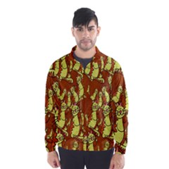 Cartoon Grunge Cat Wallpaper Background Wind Breaker (men) by Nexatart