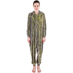 Bamboo Trees Background Hooded Jumpsuit (ladies)  by Nexatart