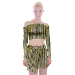 Bamboo Trees Background Off Shoulder Top With Skirt Set by Nexatart