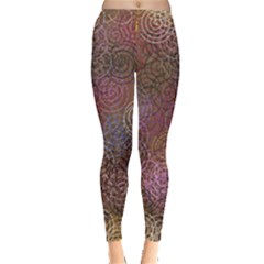 2000 Spirals Many Colorful Spirals Leggings  by Nexatart