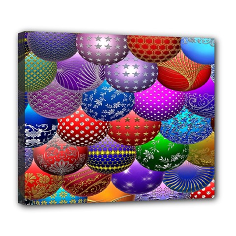 Fun Balls Pattern Colorful And Ornamental Balls Pattern Background Deluxe Canvas 24  X 20   by Nexatart