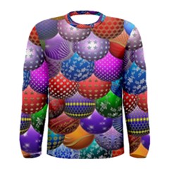 Fun Balls Pattern Colorful And Ornamental Balls Pattern Background Men s Long Sleeve Tee by Nexatart