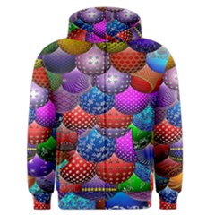 Fun Balls Pattern Colorful And Ornamental Balls Pattern Background Men s Zipper Hoodie by Nexatart