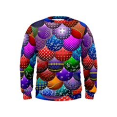 Fun Balls Pattern Colorful And Ornamental Balls Pattern Background Kids  Sweatshirt by Nexatart