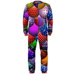 Fun Balls Pattern Colorful And Ornamental Balls Pattern Background Onepiece Jumpsuit (men)  by Nexatart