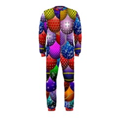 Fun Balls Pattern Colorful And Ornamental Balls Pattern Background Onepiece Jumpsuit (kids) by Nexatart