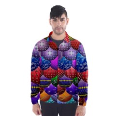 Fun Balls Pattern Colorful And Ornamental Balls Pattern Background Wind Breaker (men) by Nexatart