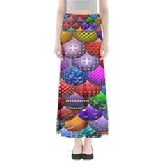 Fun Balls Pattern Colorful And Ornamental Balls Pattern Background Maxi Skirts by Nexatart