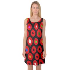 Polka Dot Texture Digitally Created Abstract Polka Dot Design Sleeveless Satin Nightdress