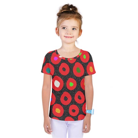 Polka Dot Texture Digitally Created Abstract Polka Dot Design Kids  One Piece Tee by Nexatart