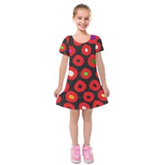 Polka Dot Texture Digitally Created Abstract Polka Dot Design Kids  Short Sleeve Velvet Dress