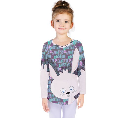 Easter Bunny  Kids  Long Sleeve Tee by Valentinaart