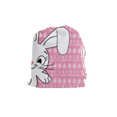 Easter Bunny  Drawstring Pouches (medium)  by Valentinaart