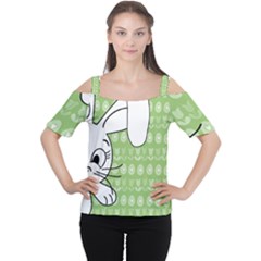 Easter bunny  Women s Cutout Shoulder Tee