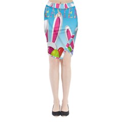 Easter Bunny  Midi Wrap Pencil Skirt by Valentinaart