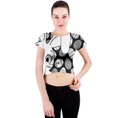 Easter Bunny  Crew Neck Crop Top by Valentinaart