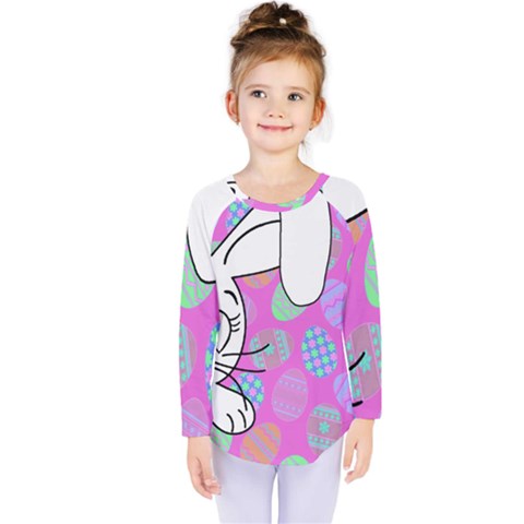 Easter Bunny  Kids  Long Sleeve Tee by Valentinaart