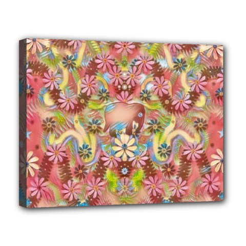 Jungle Life And Paradise Apples Canvas 14  X 11  by pepitasart