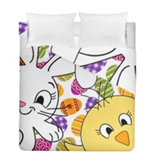 Easter Bunny And Chick  Duvet Cover Double Side (full/ Double Size) by Valentinaart