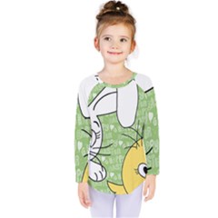 Easter Bunny And Chick  Kids  Long Sleeve Tee