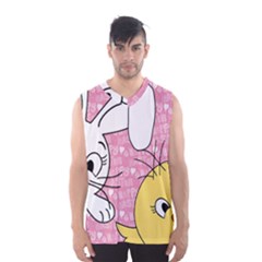 Easter Bunny And Chick  Men s Basketball Tank Top by Valentinaart