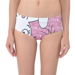 Easter Bunny And Chick  Mid-waist Bikini Bottoms by Valentinaart