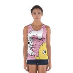 Easter Bunny And Chick  Women s Sport Tank Top  by Valentinaart