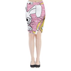 Easter Bunny And Chick  Midi Wrap Pencil Skirt by Valentinaart