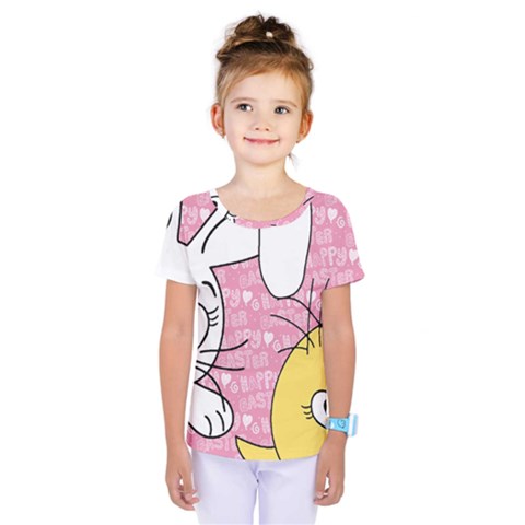 Easter Bunny And Chick  Kids  One Piece Tee by Valentinaart