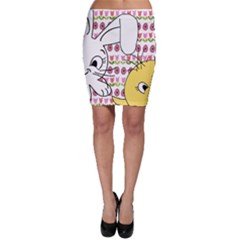 Easter Bunny And Chick  Bodycon Skirt by Valentinaart