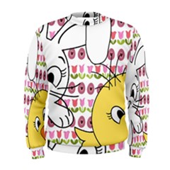 Easter Bunny And Chick  Men s Sweatshirt by Valentinaart