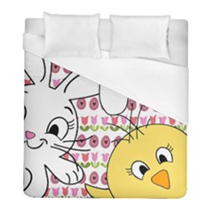 Easter Bunny And Chick  Duvet Cover (full/ Double Size)