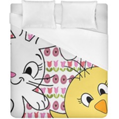 Easter Bunny And Chick  Duvet Cover (california King Size)