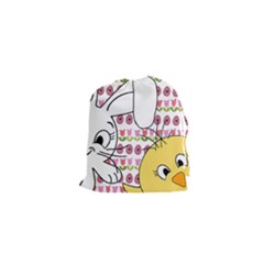 Easter Bunny And Chick  Drawstring Pouches (xs)  by Valentinaart