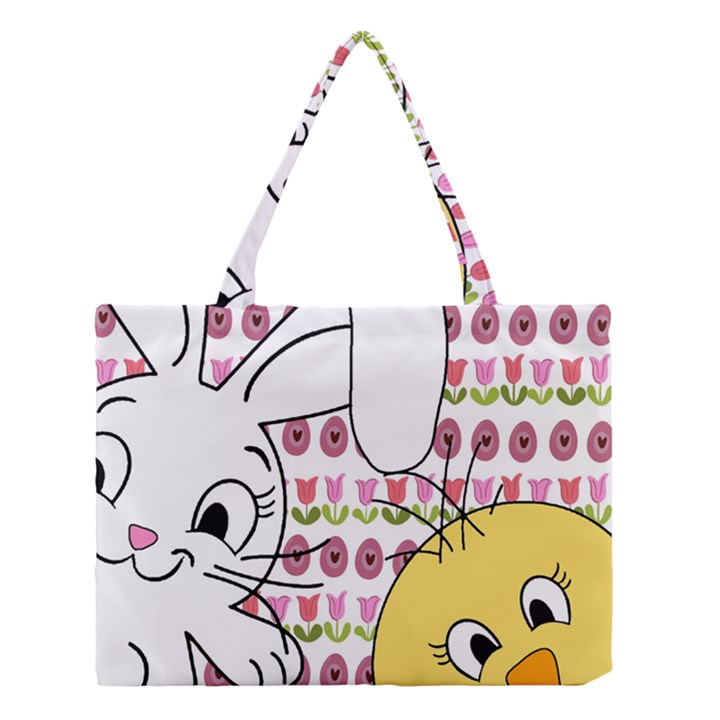 Easter bunny and chick  Medium Tote Bag