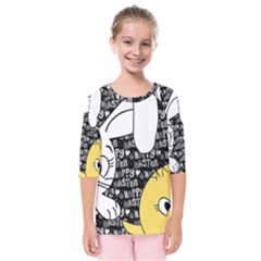 Easter Bunny And Chick  Kids  Quarter Sleeve Raglan Tee